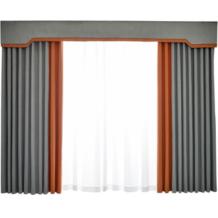 定制窗纱帘头自粘魔术贴窗幔遮丑装饰窗头窗帘布阳台客厅窗户顶上