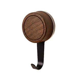 真空吸盘挂钩免打孔门后挂衣架强承重无痕浴室中古风黑胡桃木粘钩