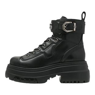 BLOCCO5女鞋春季女靴时尚ALL ROUND烫钻皮带扣马丁靴