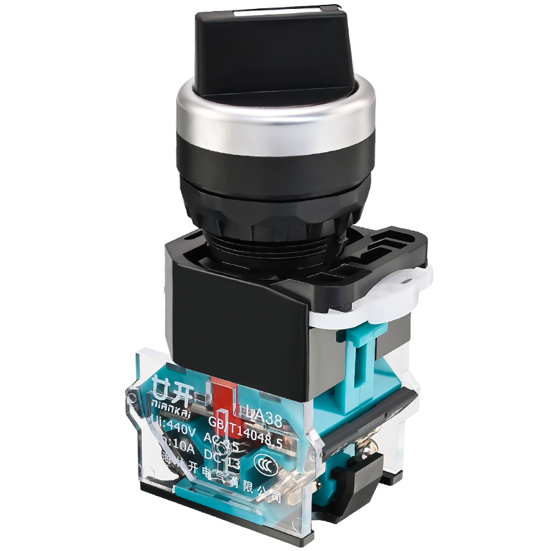 旋钮开关按钮LA38-11X2转换20X3选择2 3档22MM二挡三档旋转自复位