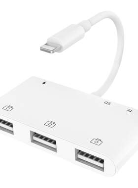 适用苹果iphone手机ipad平板OTG数据线外接硬盘转接u盘网线接口转换器HDMI显示usb耳机口lighting头拓展坞vga