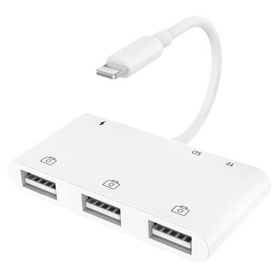 适用苹果iphone手机ipad平板OTG数据线外接硬盘转接u盘网线接口转换器HDMI显示usb耳机口lighting头拓展坞vga