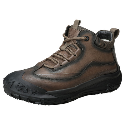 冬季男高帮工装靴保暖羊毛靴