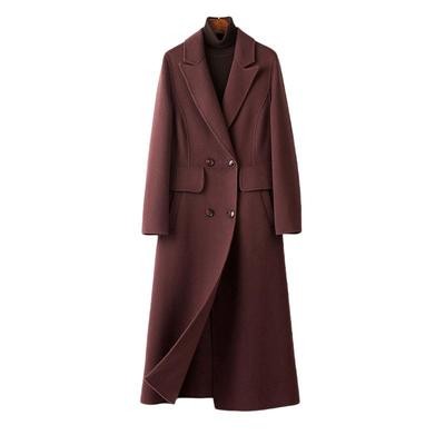 双面绒羊毛大衣中长款