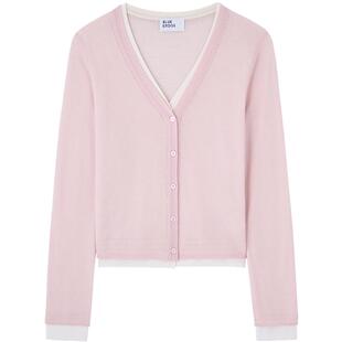 【100%绵羊毛】BLUE ERDOS26早春新品通勤百搭假两件V领开衫女