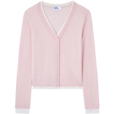 【100%绵羊毛】BLUE ERDOS26早春新品通勤百搭假两件V领开衫女