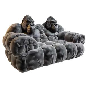 北欧设计师创意网红二次元沙发椅搞怪艺术摆件黑猩猩大猩猩沙发椅