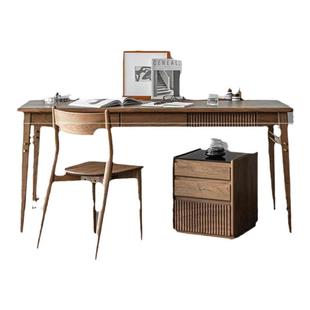 轻奢简约北美书桌黑胡桃木全实木书房家用办公电脑桌设计师工作台