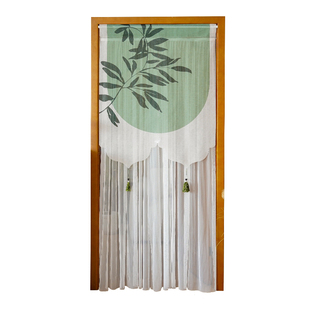 侘寂风门帘隔断帘免打孔卧室房间家用挂帘现代简约厨房客厅遮挡帘