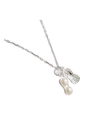S925纯银淡水珍珠花生百搭锁骨链
