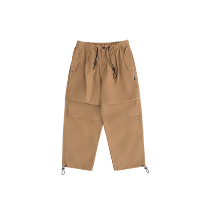 工装风抽绳打褶卡其休闲长裤