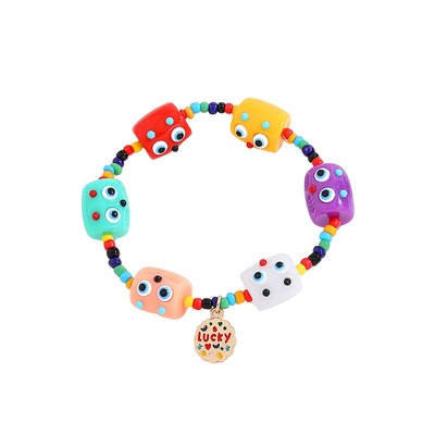 S925银彩色小怪兽幸运lucky手链