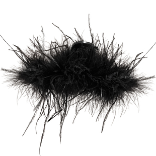 气质超仙羽毛抓夹2025新款高级感后脑勺盘夹子毛毛鲨鱼夹大号发饰