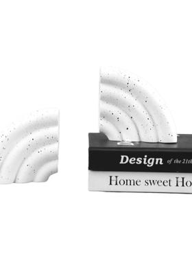 简约树脂扇形半圆书档书靠摆件