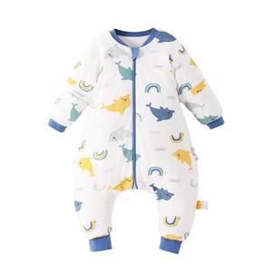 贝肽斯婴儿睡袋春秋冬款恒温纯棉四季通用儿童防踢被分腿宝宝睡袋