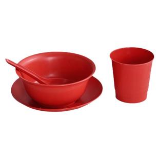 结婚碗红色汤圆碗红勺子加厚耐高温乔迁一次性餐具杯子托盘碟汤勺