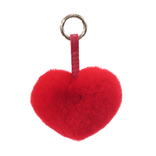 獭兔毛爱心桃心形包包挂件皮草毛球挂饰汽车钥匙扣少女心毛绒挂链