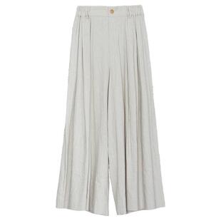 谜底宽松阔腿裤女夏亚麻老钱通勤风造型感高腰长裤242MK0551