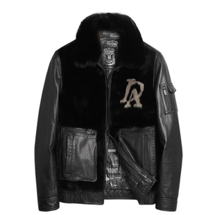 真皮皮衣男短款海宁山羊皮夹克水貂整貂皮大衣皮毛一体男冬季外套