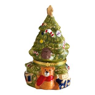 创意可爱陶瓷首饰盒圣诞树小熊香薰收纳装饰桌面摆件生日礼物女生