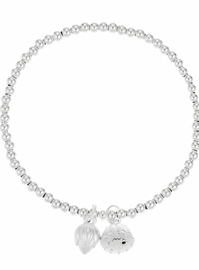 【透莎】莲蓬圆珠S999足银手链女