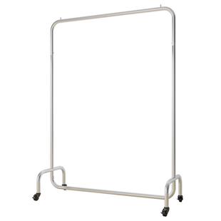 服装店挂衣杆不锈钢展示架上墙拉丝男女装落地式移动衣服架子带轮