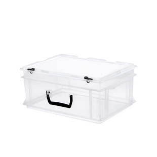 jeko透明手提式收纳箱 塑料整理箱衣服床底储物箱衣柜收纳盒子18L