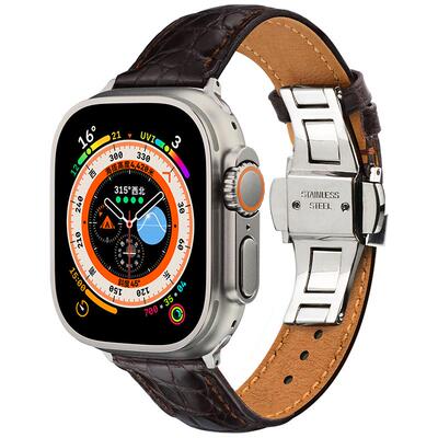 maenwvo鳄鱼皮表带iwatch表带