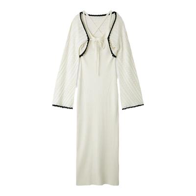 LILY BROWN春夏款 吊带针织外套露背2件套连衣裙LWNO241062