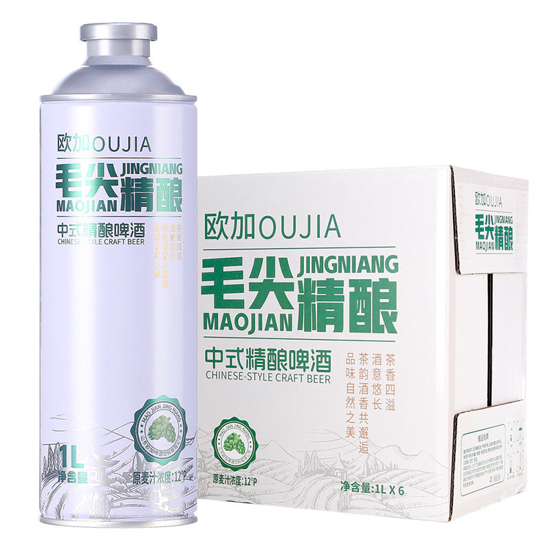 12°欧加毛尖精酿啤酒整箱1000ml*6瓶送2只啤酒杯 新中式优级精酿