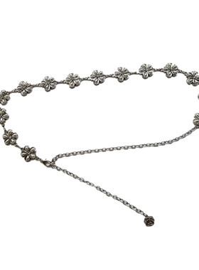 甜美小香风五瓣花金属腰链女士