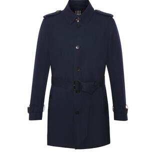 SATCHI沙驰男装男士战壕风衣秋季英伦风切尔西中长款军大衣外套蓝