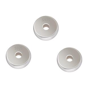 925纯银隔片散珠手工diy手串隔珠实心银药片文玩隔垫垫片银饰配件