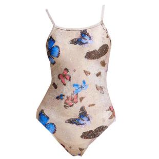 艾慕狐2025新款蝴蝶画报高级感温泉泳装露背时尚复古竞速泳衣