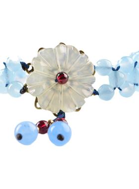 纯然饰品天然岫玉手工女可调节