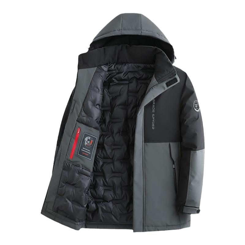 啄木鸟男士棉服男款冬季外套加厚保暖拼色连帽厚款棉袄棉衣冬装