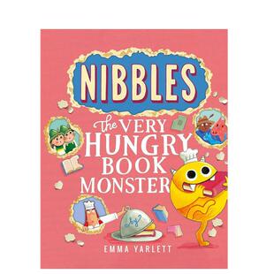 【预售】饥饿的书怪尼伯斯英文儿童绘本虚构类进口原版图书精装Nibbles: The Very Hungry Book Monster6岁-9岁Emma YarlettLitt