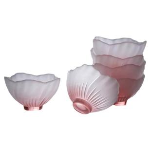 樱花冰川玻璃杯子琉璃渐变磨砂茶杯牡丹郁金香花瓣主人杯水杯茶具