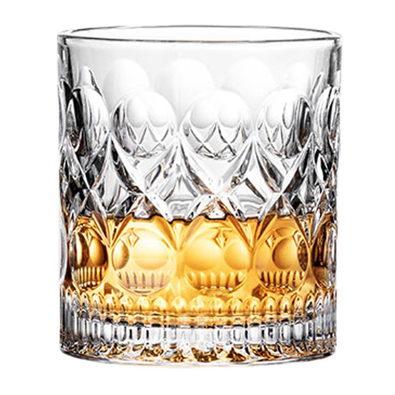 威士忌酒杯洋酒杯家用复古雕花玻璃啤酒杯水杯果汁杯烈酒杯子套装