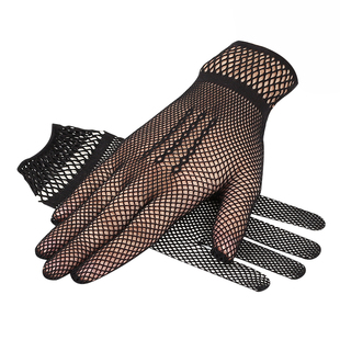 夏天女夜场领舞性感网状新娘薄款网格婚纱手套女司机开车骑行装饰