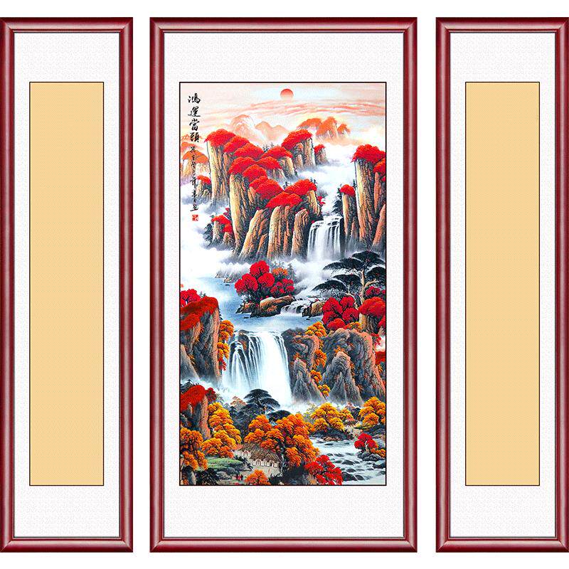 客厅农村装饰大气风背景墙中堂画