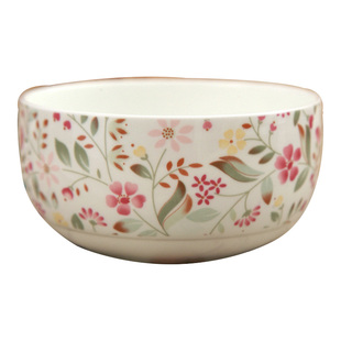 骨瓷花纹陶瓷碗家用瓷碗饭碗大号汤碗面碗韩式方碗日式碗套装可爱