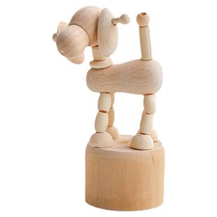 卡通长颈鹿小丑治愈系木头玩偶可爱办公室桌面家居饰品小摆件