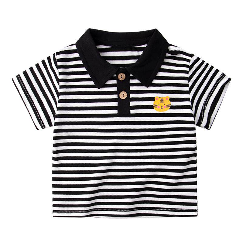 宝宝T恤夏季婴儿polo领短袖男童2023新款半袖上衣女童衫小童夏装