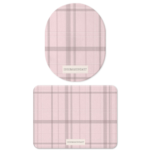 火公主粉色格子鼠标垫便捷滑鼠桌垫女办公硬质定制小号电脑垫
