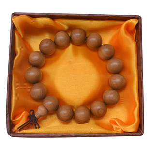 正宗东加檀香木手串男女士文玩单圈佛珠手链顺纹小孔圆珠串饰品