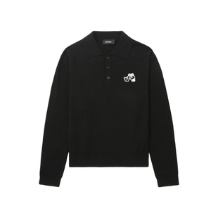 IT We11Done女装polo领针织衫新款简约时尚合身羊毛衫翻领薄毛衣