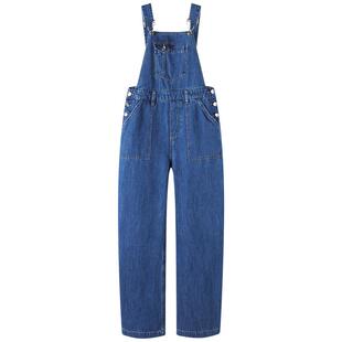 Navigare意大利小帆船水洗牛仔背带裤女26春夏新款时尚显瘦直筒裤