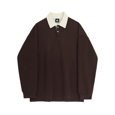 MRCYC韩版撞色POLO领卫衣