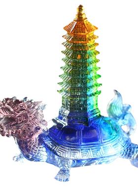 璃锦园琉璃龙龟塔风水摆件